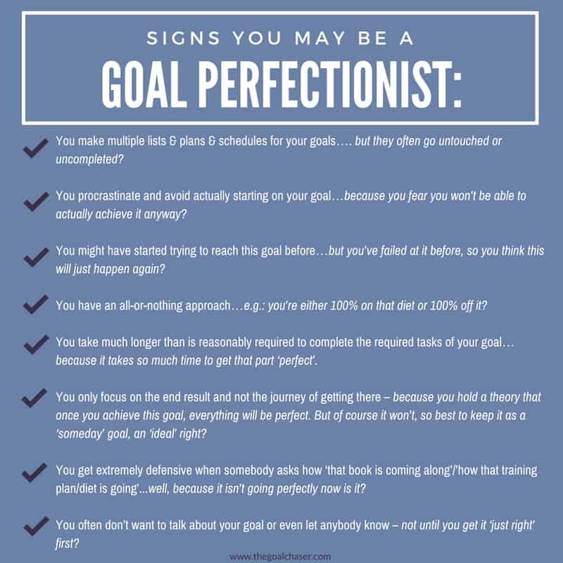 Señales de que puedes ser un perfeccionista de objetivos
